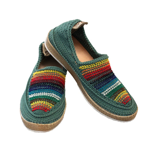 Artisan Espadrilles Shoes with Rainbow Design