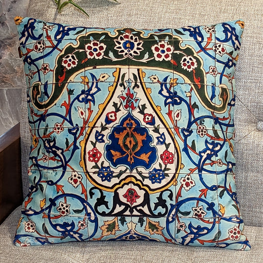 Floral Tile Design Cushion Cover